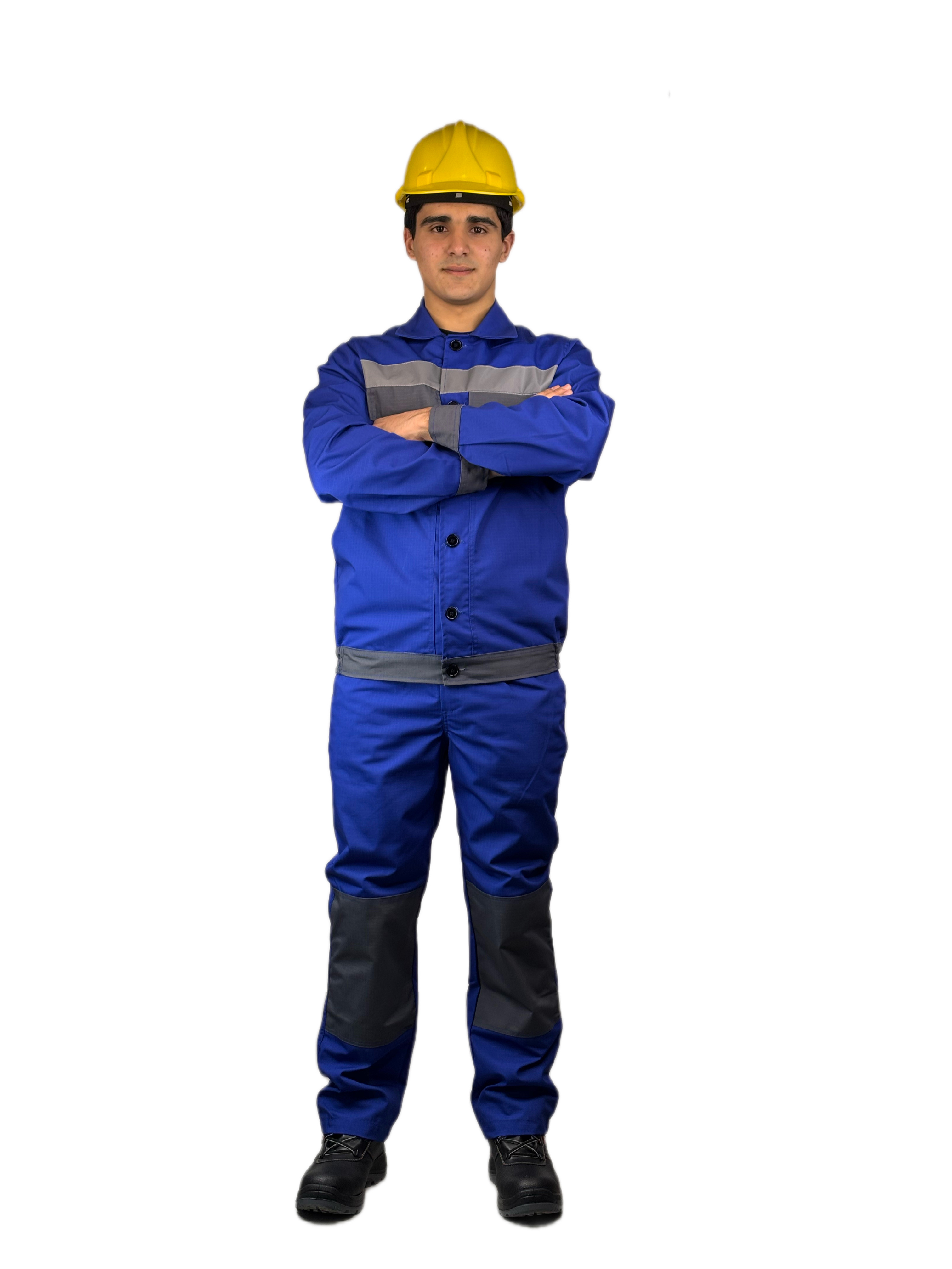 İşçi geyimi - Mavi-Tünd Boz