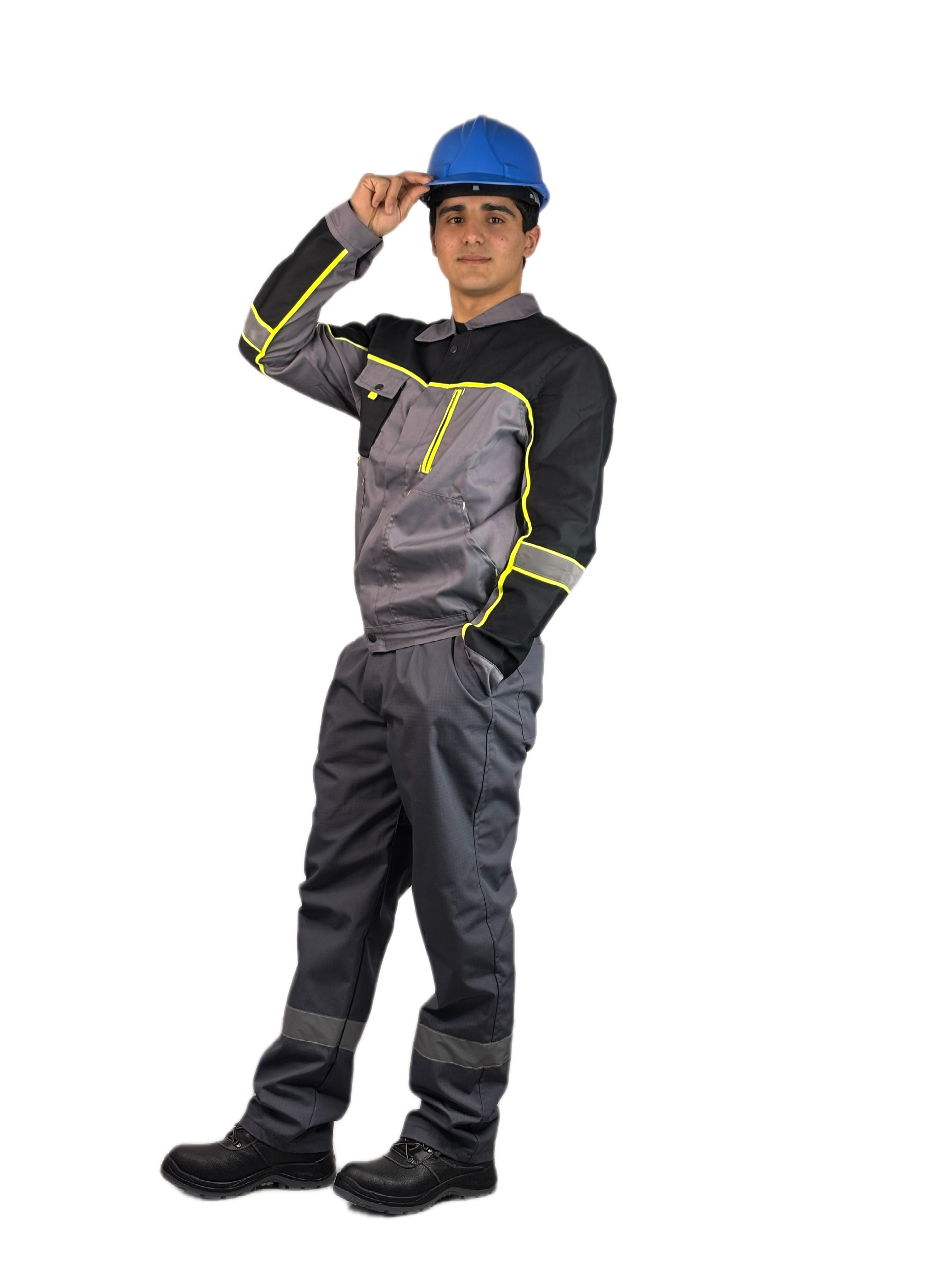 İşçi geyimi - Tünd Boz-Sari File